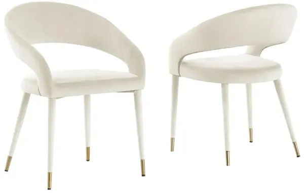 Jacques Velvet Cream Dining Chairs (Set of 2)