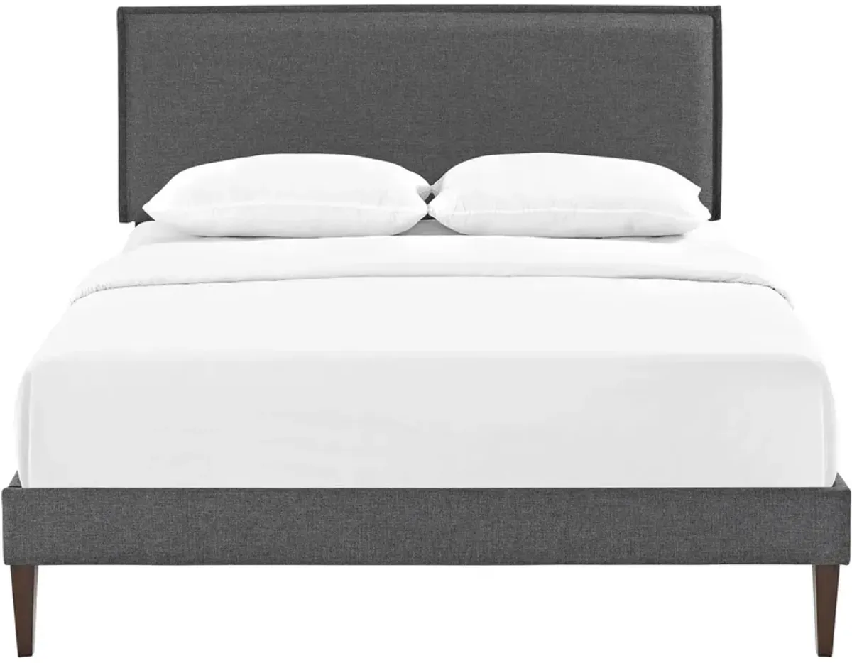 Modway - Amaris Full Fabric Platform Bed with Squared Tapered Legs Gray