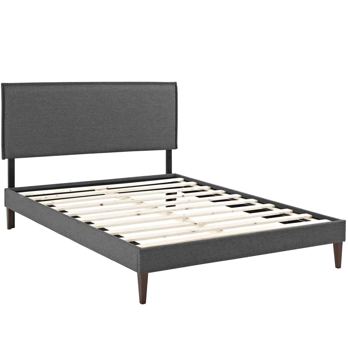 Modway - Amaris Full Fabric Platform Bed with Squared Tapered Legs Gray