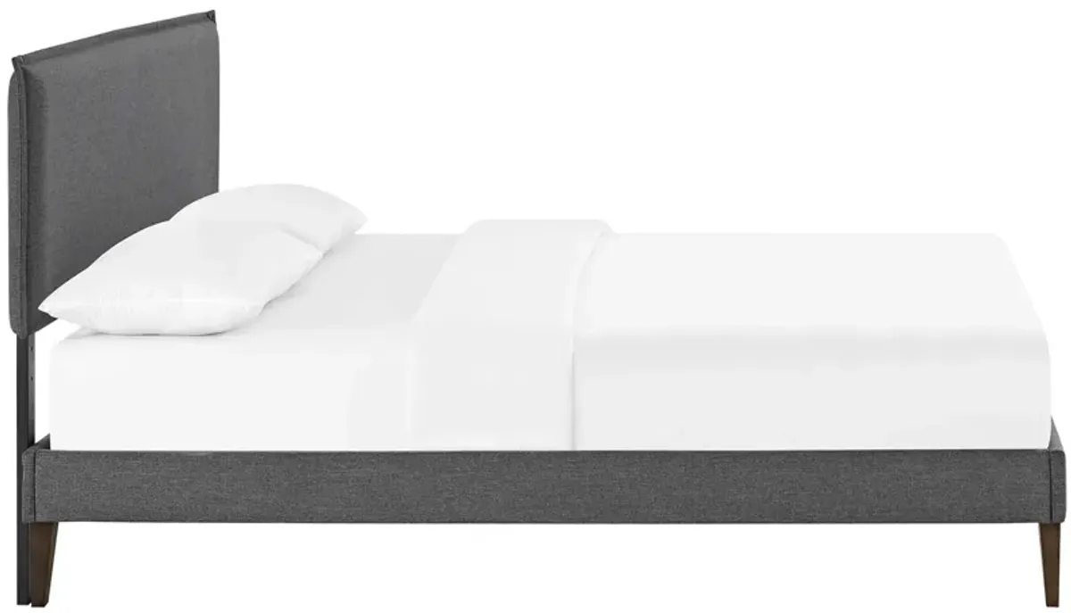 Modway - Amaris Full Fabric Platform Bed with Squared Tapered Legs Gray