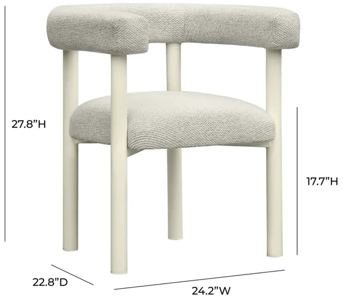 Jackie Cream Outdoor Textured Dining Chair