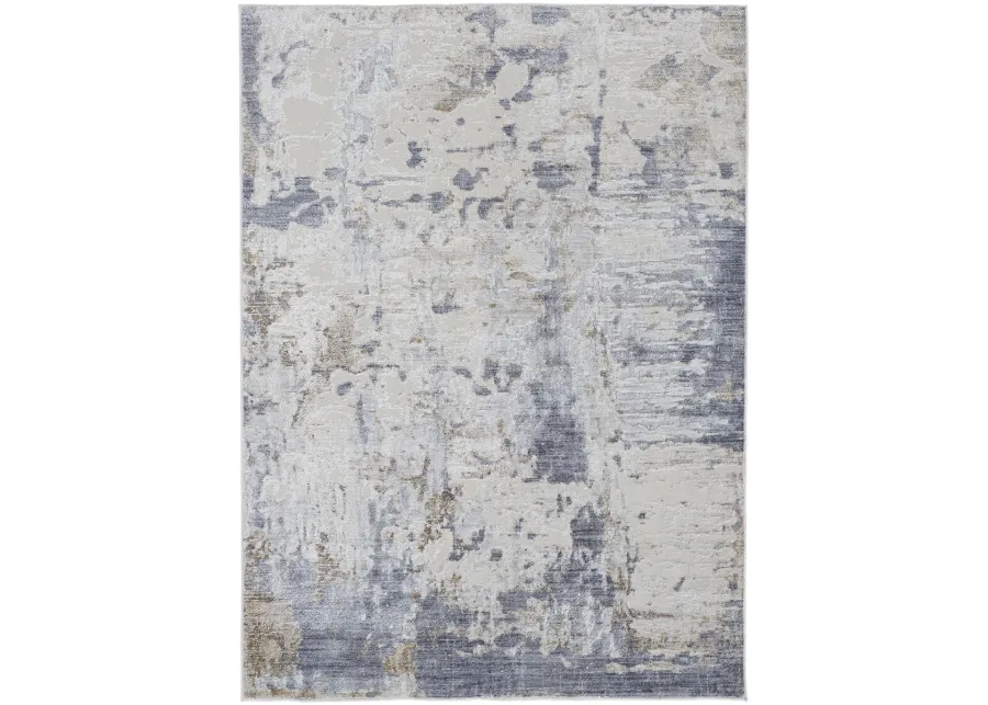 Laina 39GHF 3' x 5' Ivory/Gray/Blue Rug