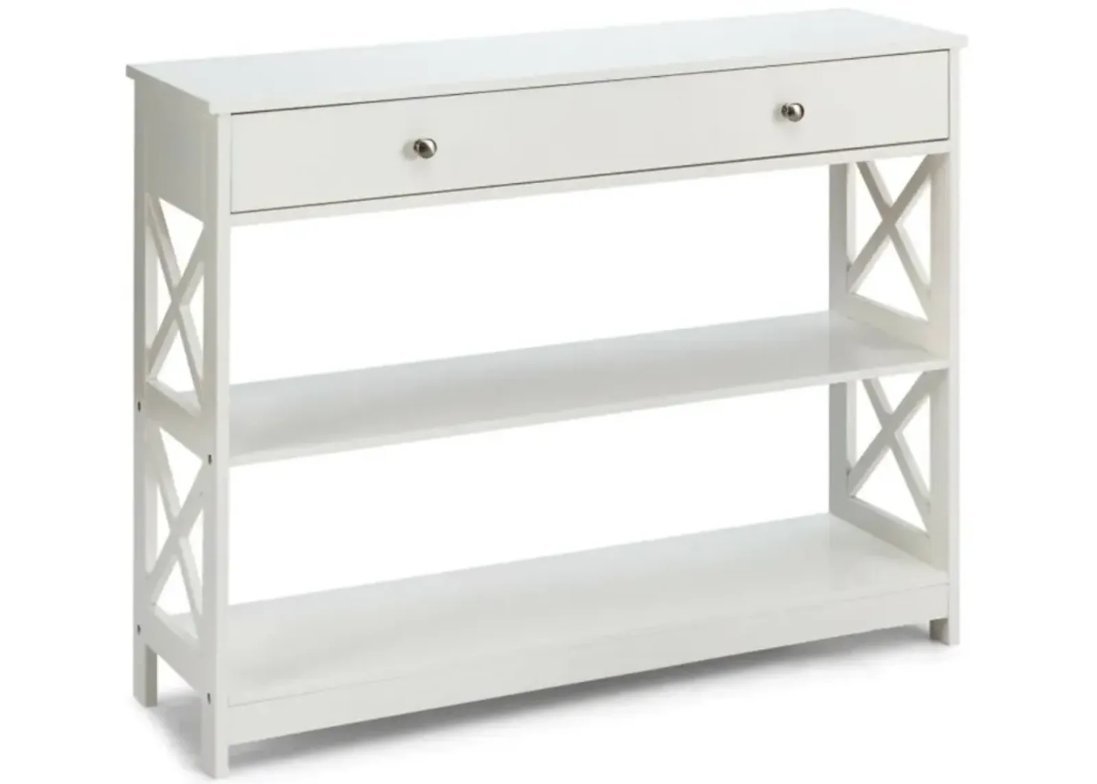 Hivvago 3-Tier Console Table with Drawers for Living Room Entryway