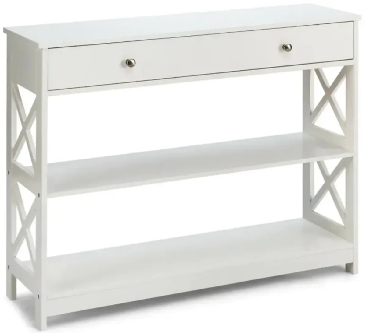 Hivvago 3-Tier Console Table with Drawers for Living Room Entryway