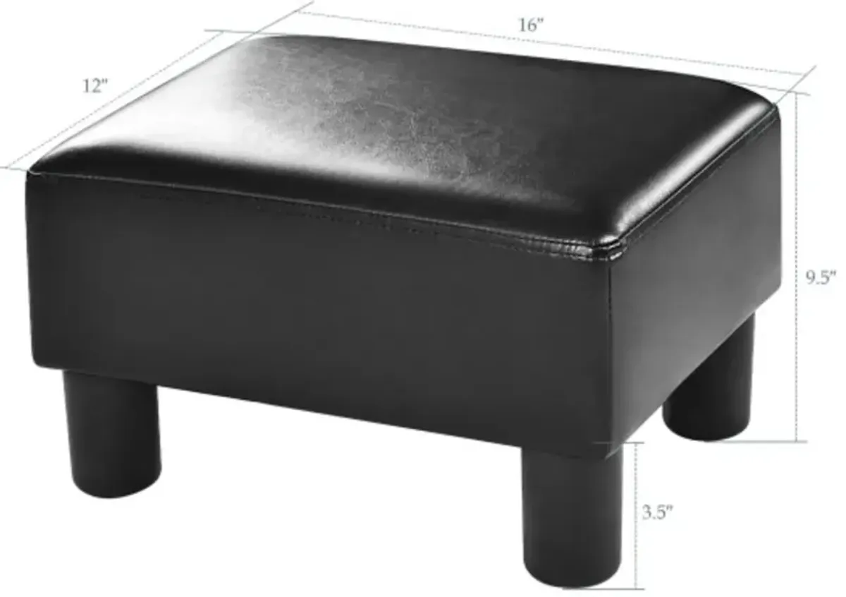 Hivvago Small PU Leather Rectangular Seat Ottoman Footstool