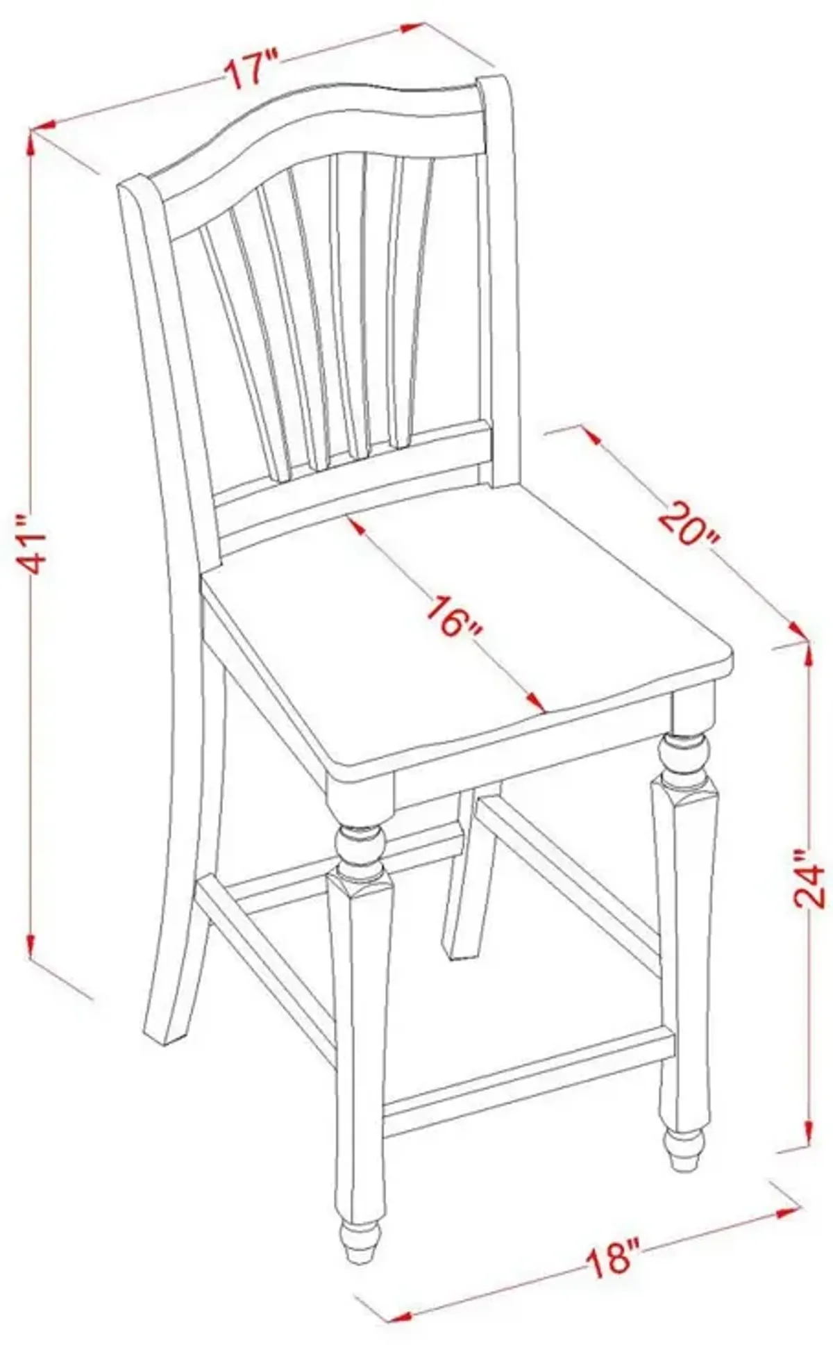 Chelsea Stools with wood seat, 24" seat height, Set of 2