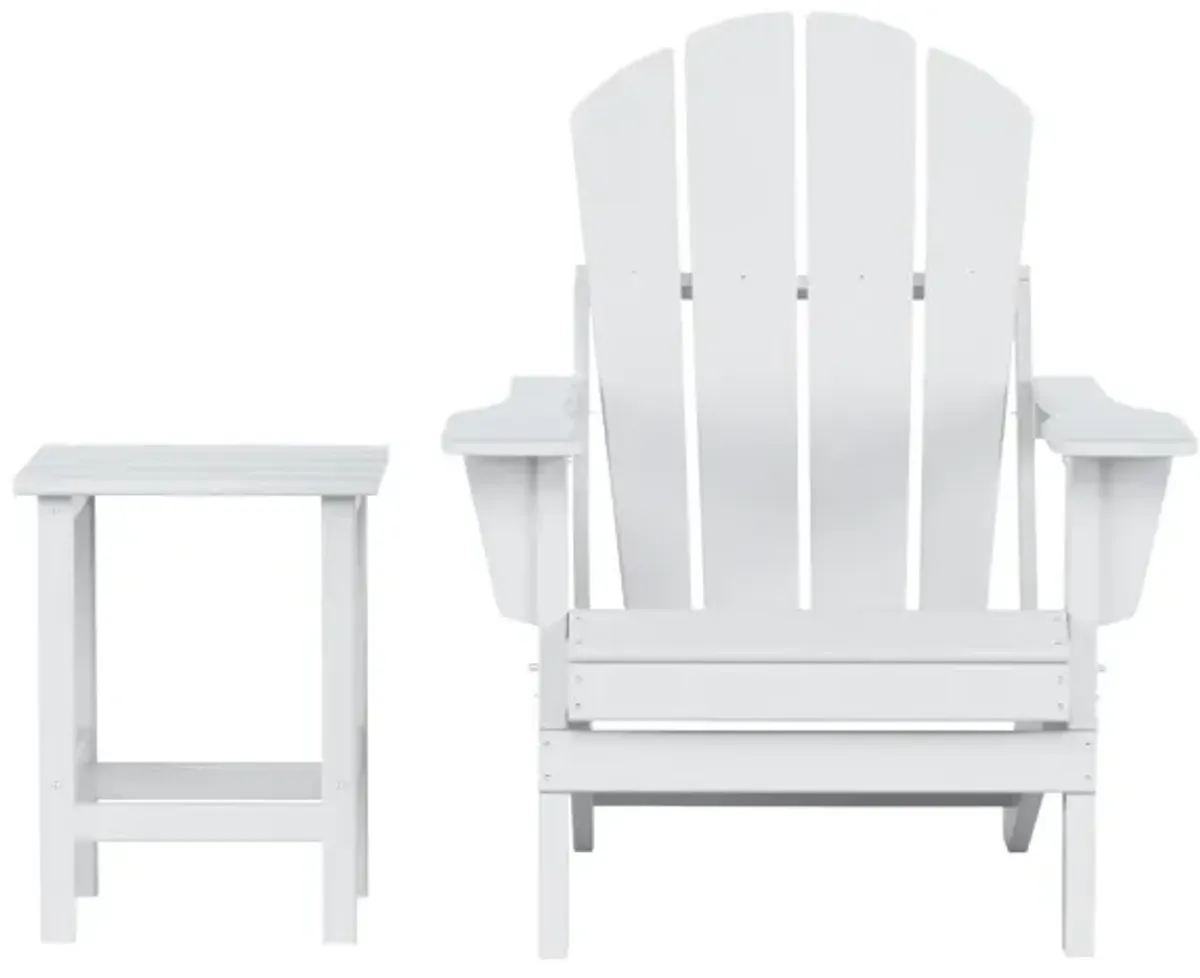 WestinTrends Outdoor Patio Adirondack Chair with Side Table