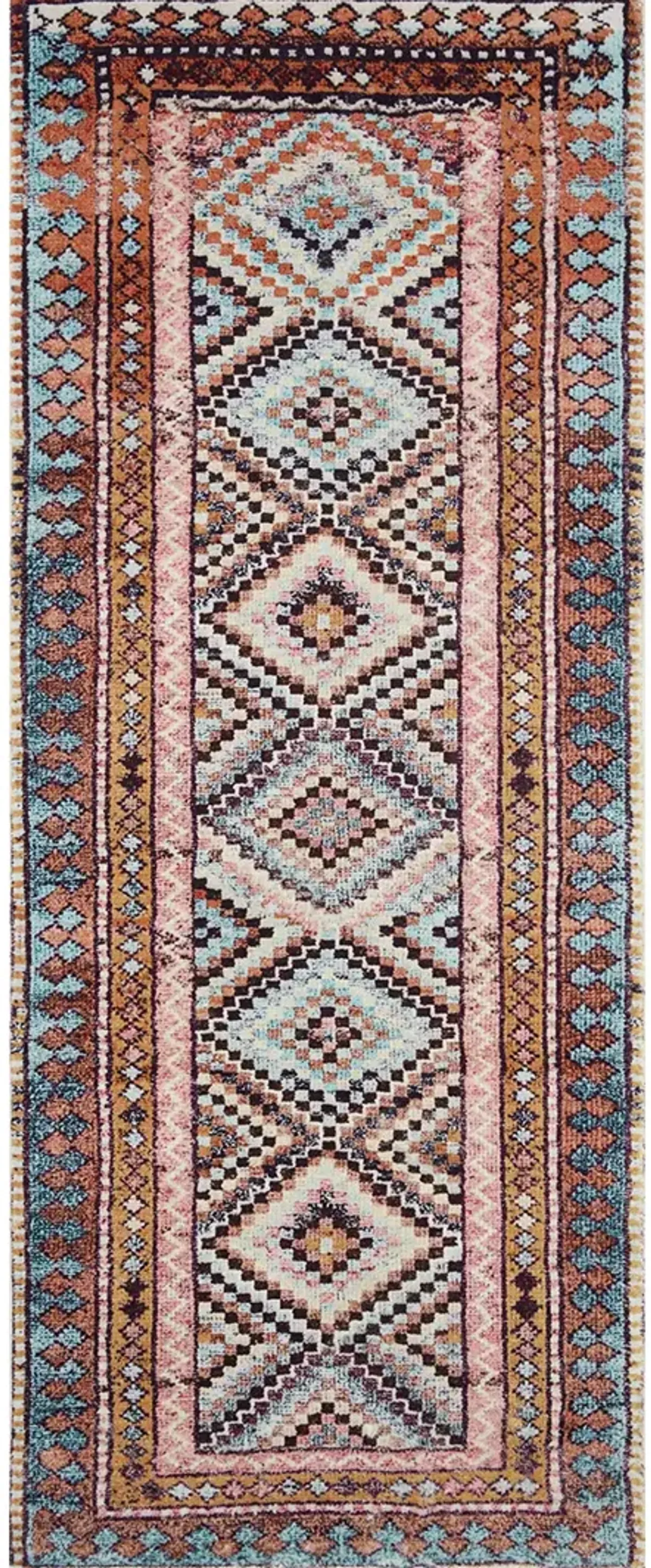Fiona Coral/Blue 2'0" x 5'0" Accent Rug