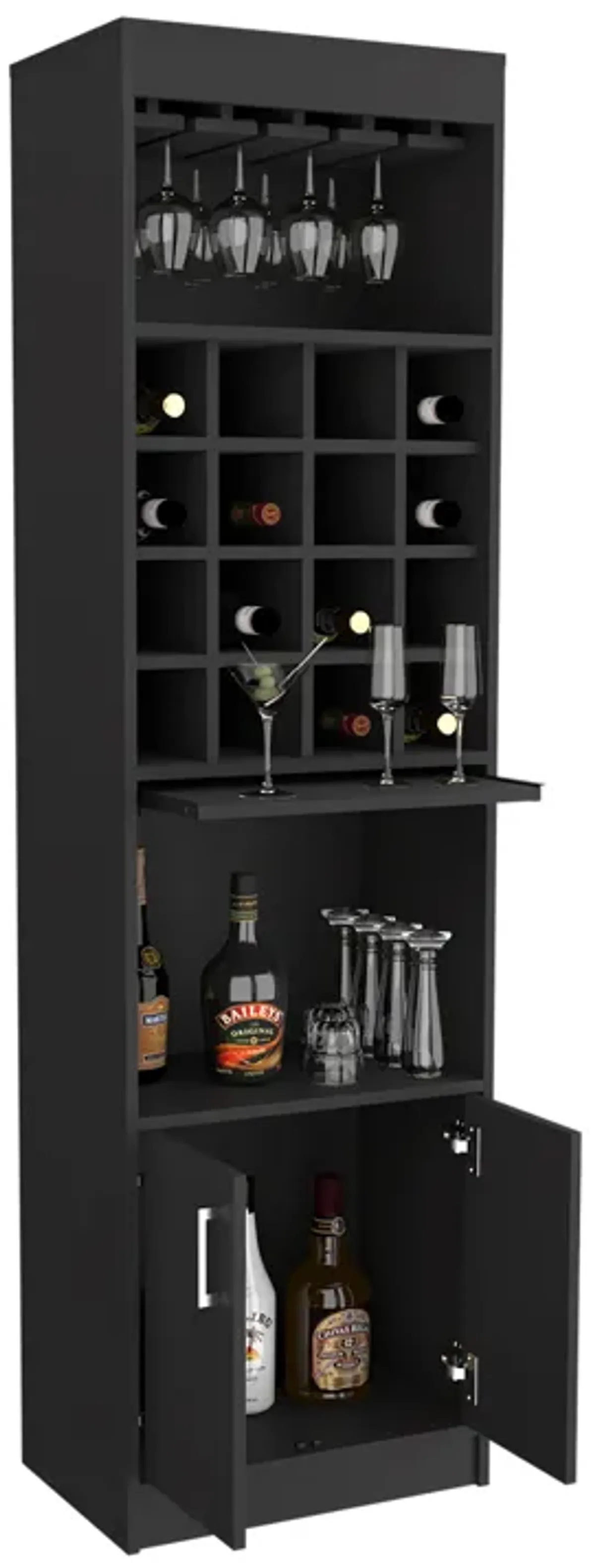 Bar Cabinet Atanasio, Living Room, Black