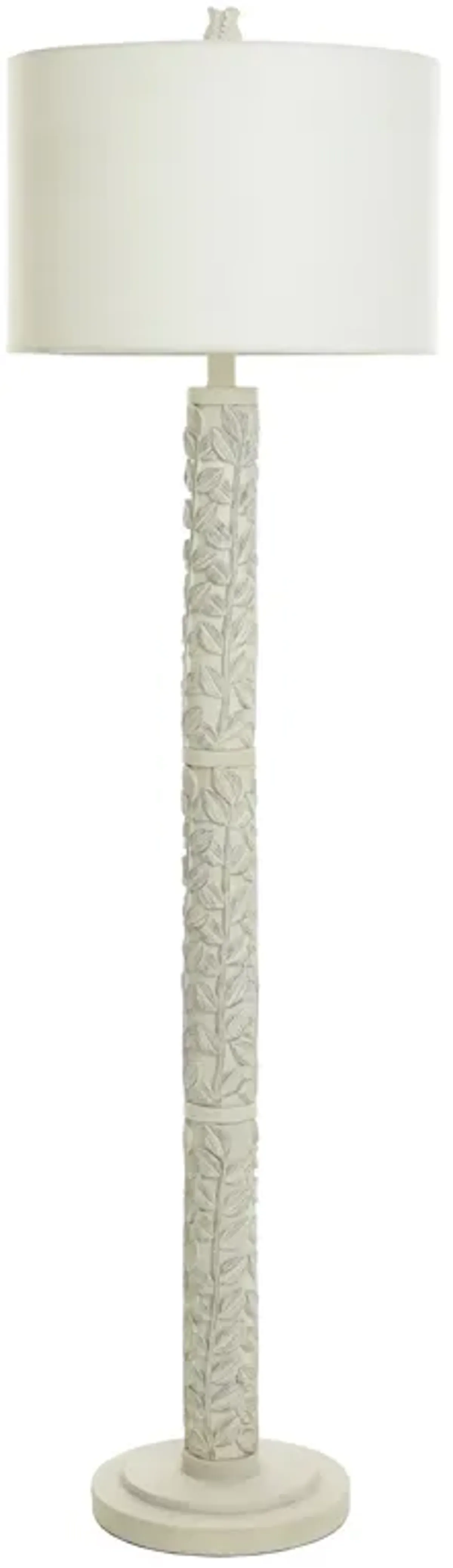 Gray Leaf Motif Floor Lamp