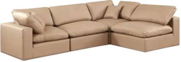 Meridian Furniture Comfy Tan Vegan Leather Modular Sectional