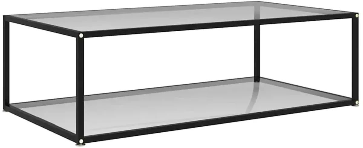 vidaXL Coffee Table Transparent 47.2x23.6x13.8 Tempered Glass