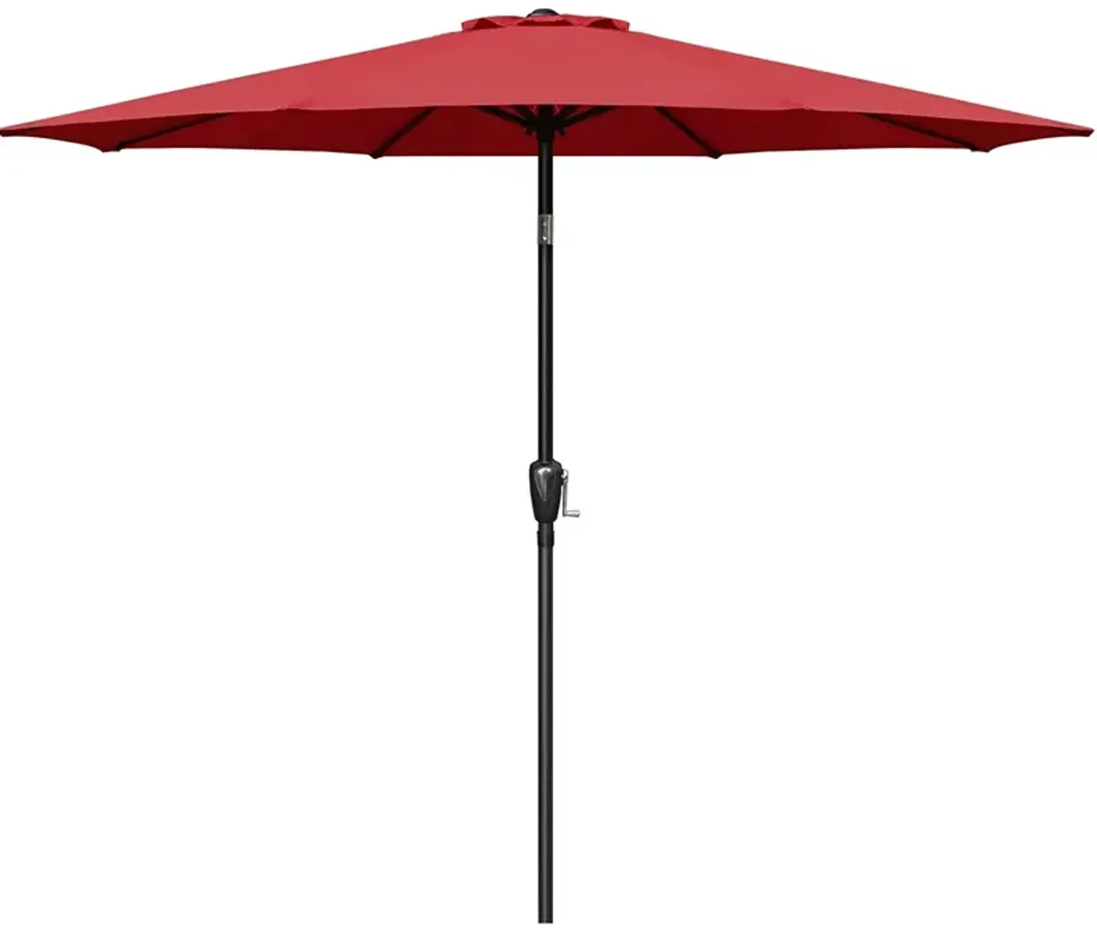 9 ft Outdoor Market Table Patio Umbrella with Button Tilt, Crank and 8 Sturdy Ribs for Garden