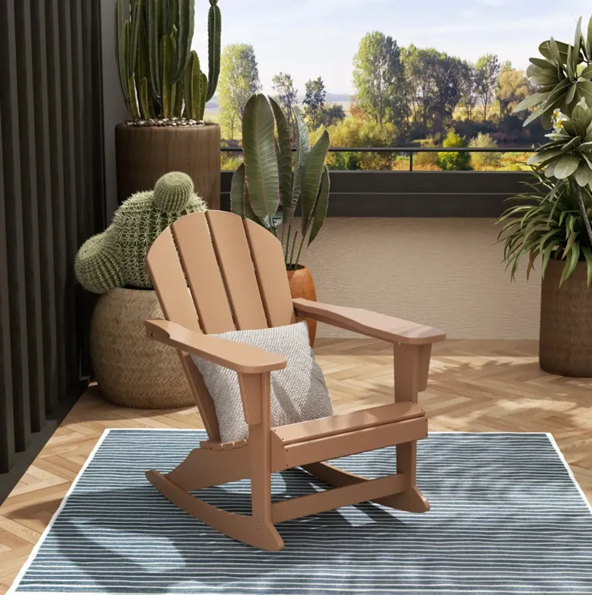 WestinTrends Classic Outdoor Patio Adirondack Rocking Chair