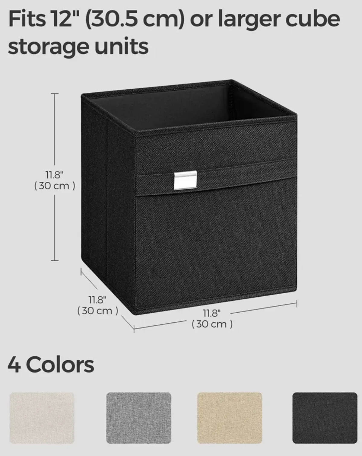 Set of 4 Storage Cubes with Double Handles for Easy Organization and Versatility