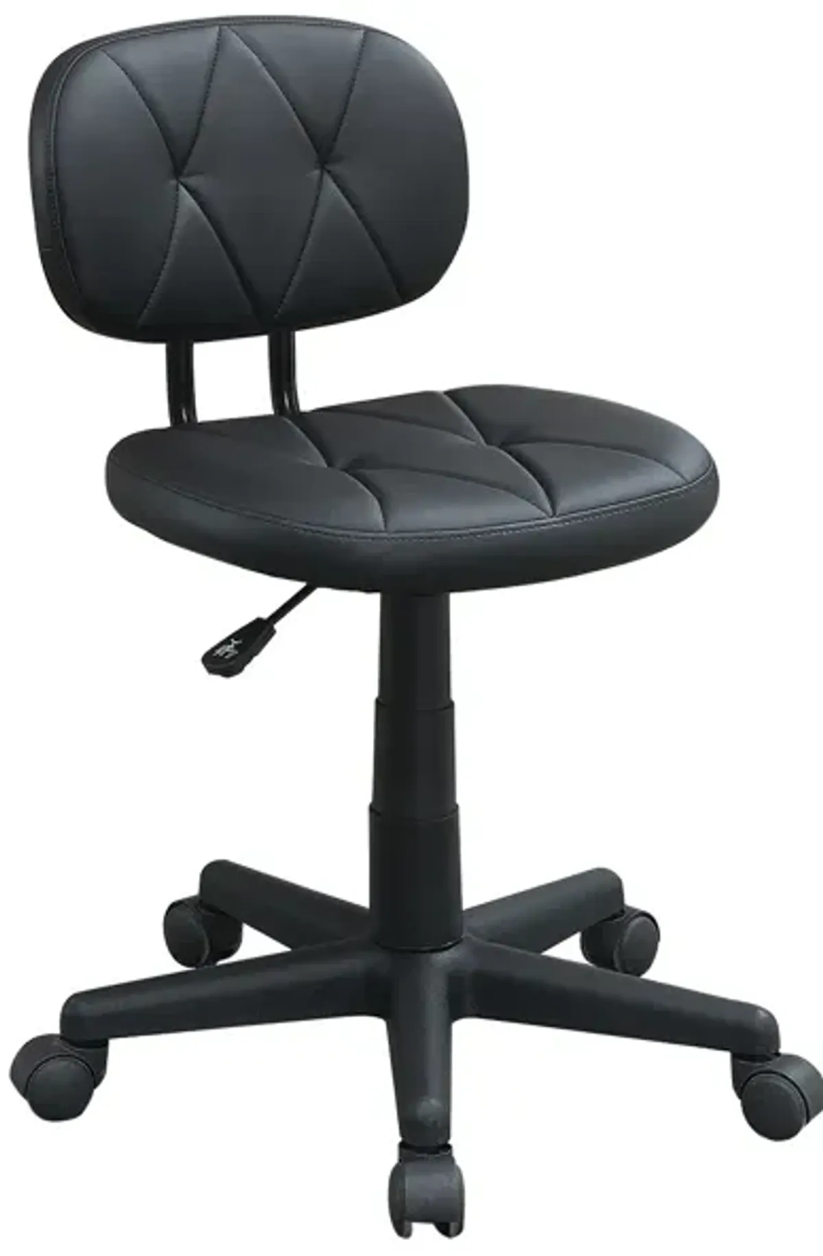 Low-Back Adjustable Office Chair with PU Leather, Black