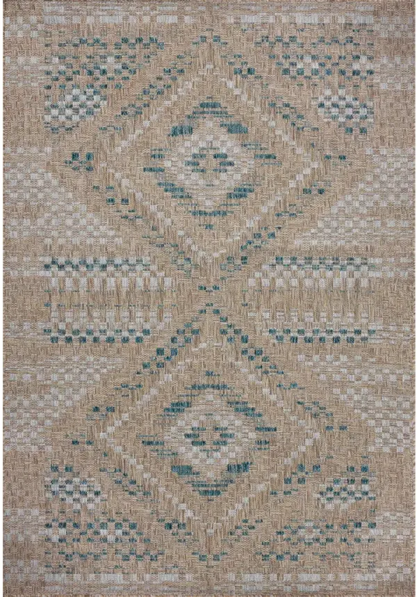 Topanga TOP04 Natural/Aqua 5'3" x 7'6" Rug by Amber Lewis x Loloi