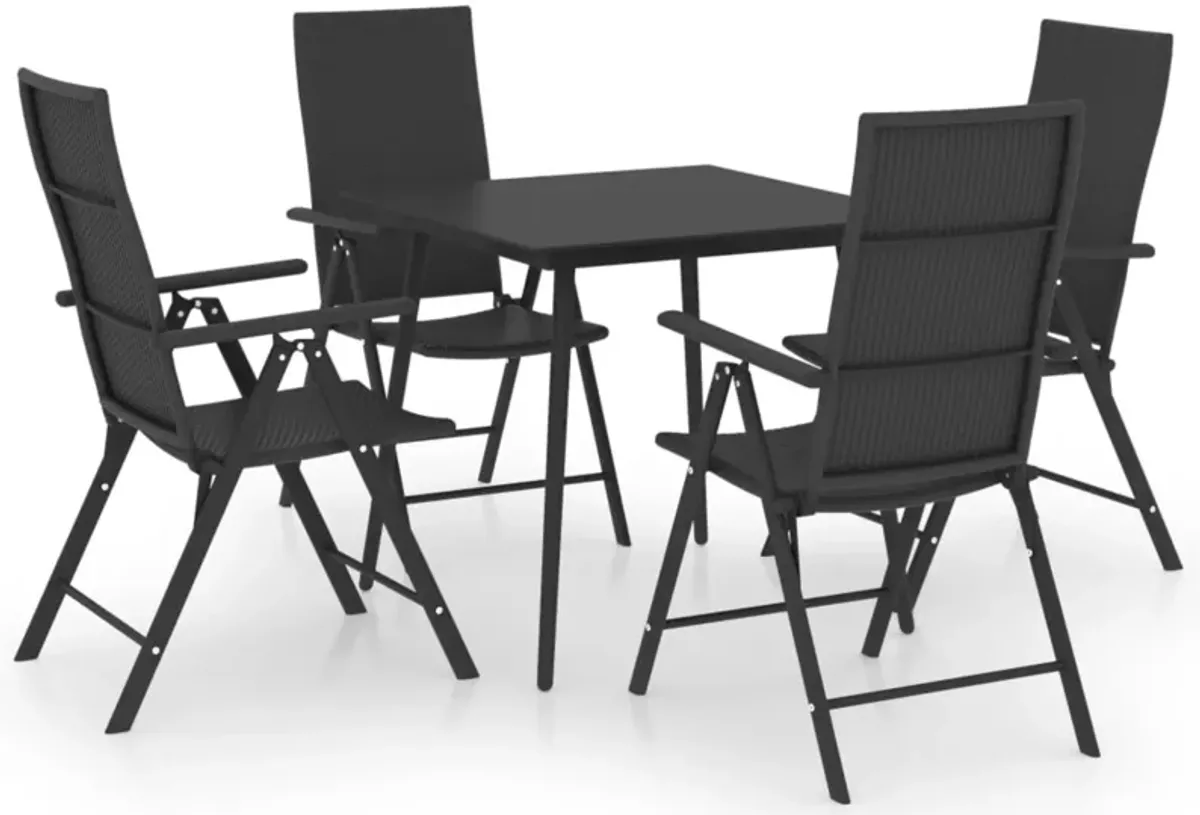 vidaXL 5 Piece Garden Dining Set Black