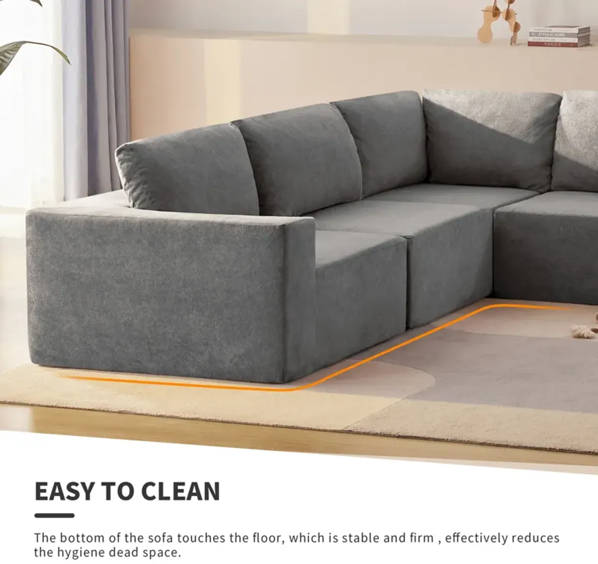 Merax Luxury L Shaped Terry Cloth Sectional Sofa