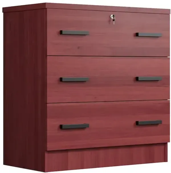 Cindy Wooden 3 Drawer Chest Bedroom Dresser