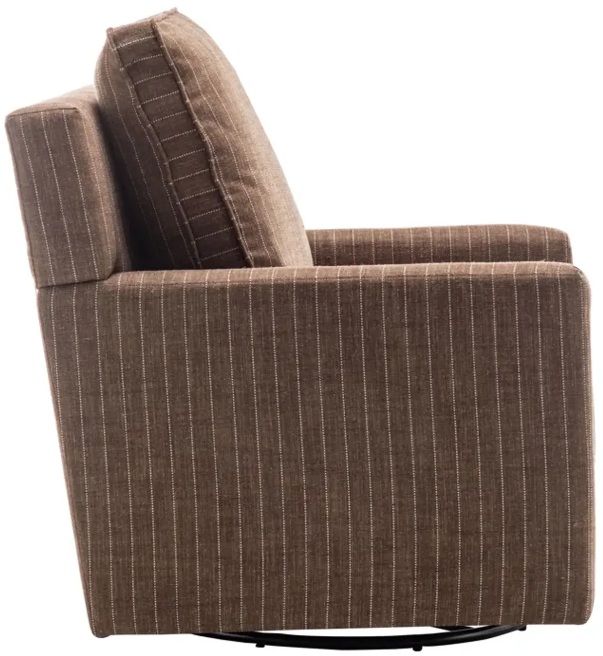 Camelot Swivel Glider Club Chair - Brown and White Stripe