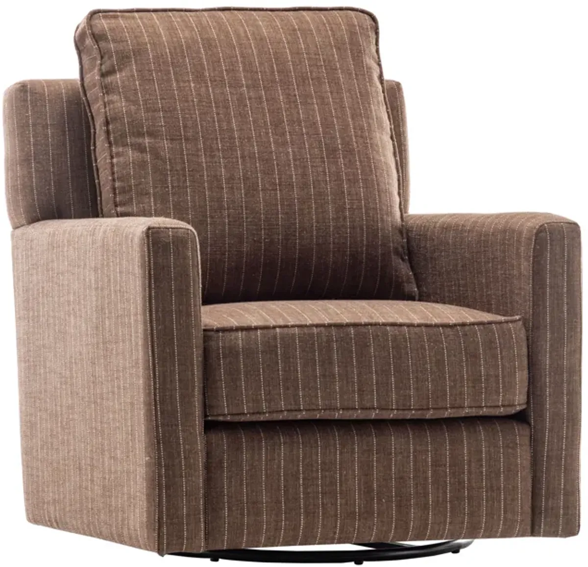 Camelot Swivel Glider Club Chair - Brown and White Stripe