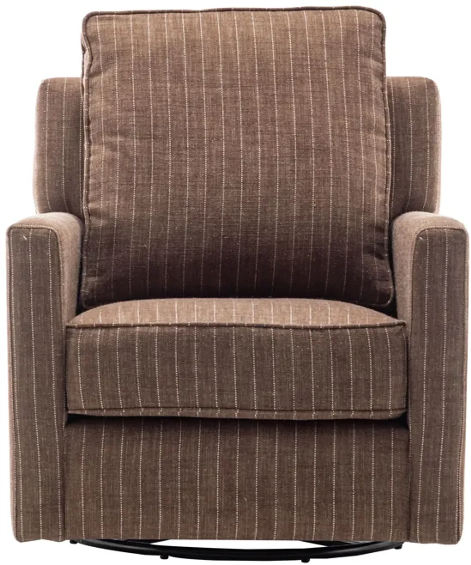 Camelot Swivel Glider Club Chair - Brown and White Stripe