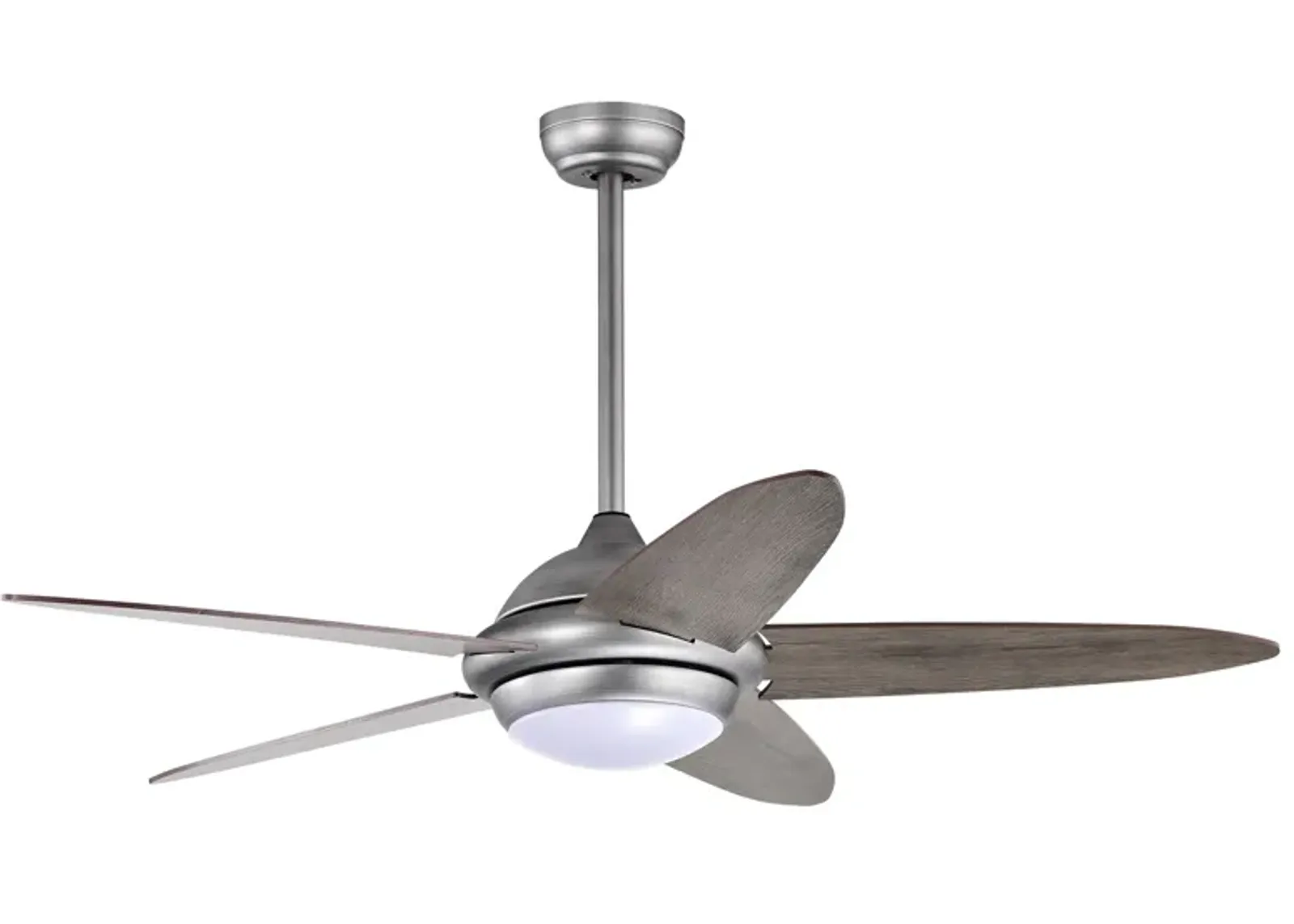 52 Inch Ceiling Fan with Lights and 3 Lighting Colors-Silver Gray