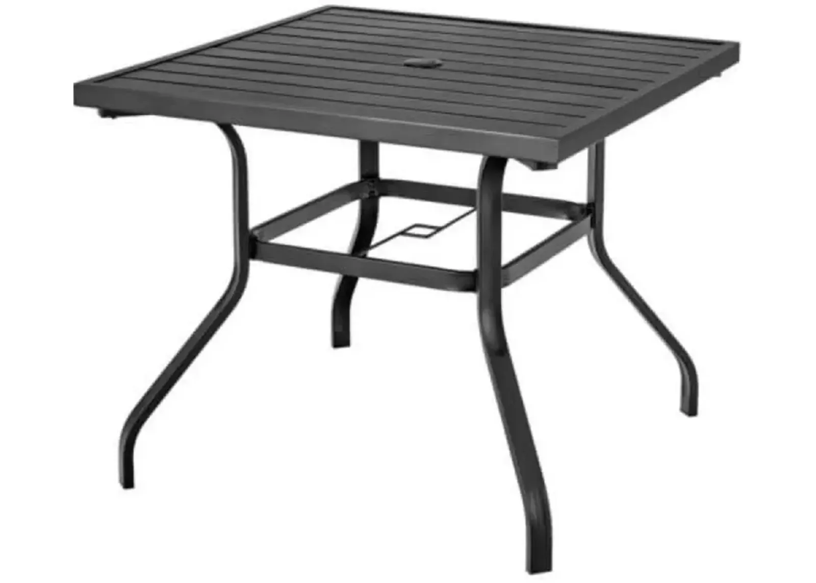 Hivvago 37 Inch Square Patio Dining Table with Umbrella Pole Hole