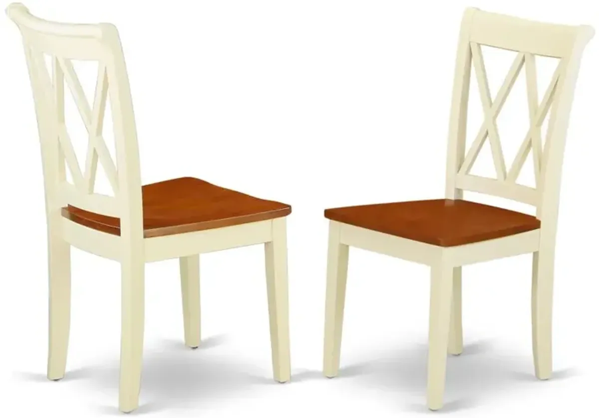 East West Furniture Dining Room Set Buttermilk & Cherry, HLCL3-BMK-W