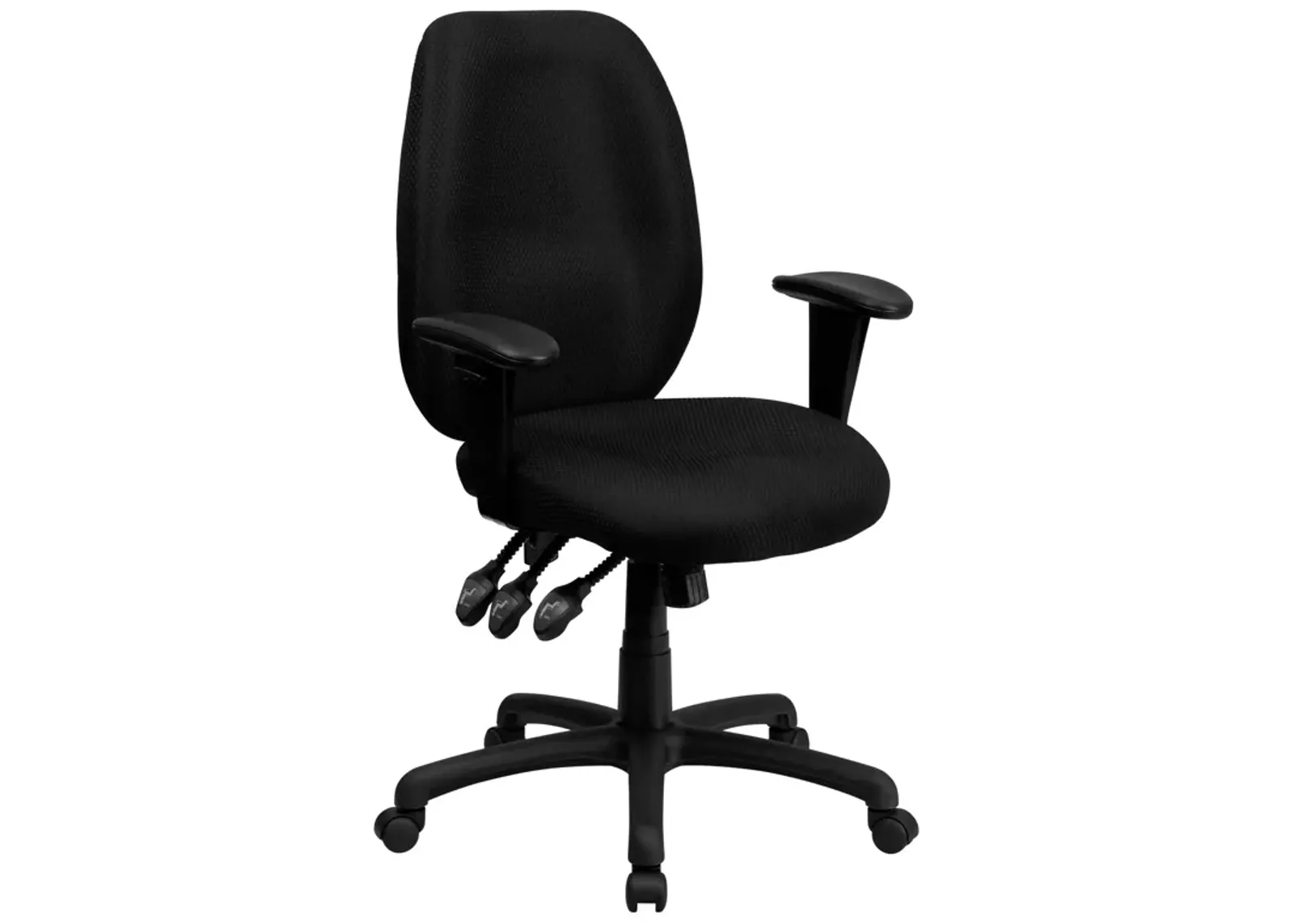 Rochelle High Back Fabric Multifunction Ergonomic Executive Swivel Office Chair with Adjustable Arms