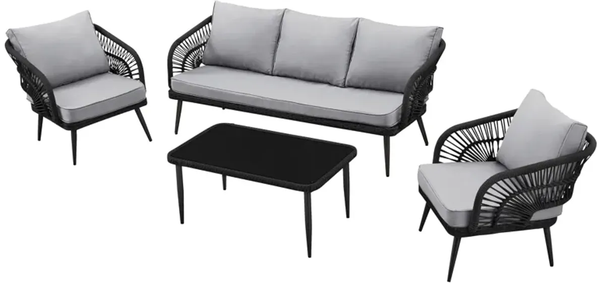 Inspired Home Arsema  Outdoor 4pc Seating Group