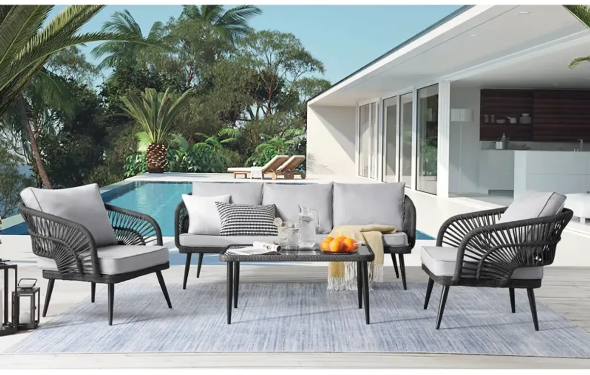 Inspired Home Arsema  Outdoor 4pc Seating Group