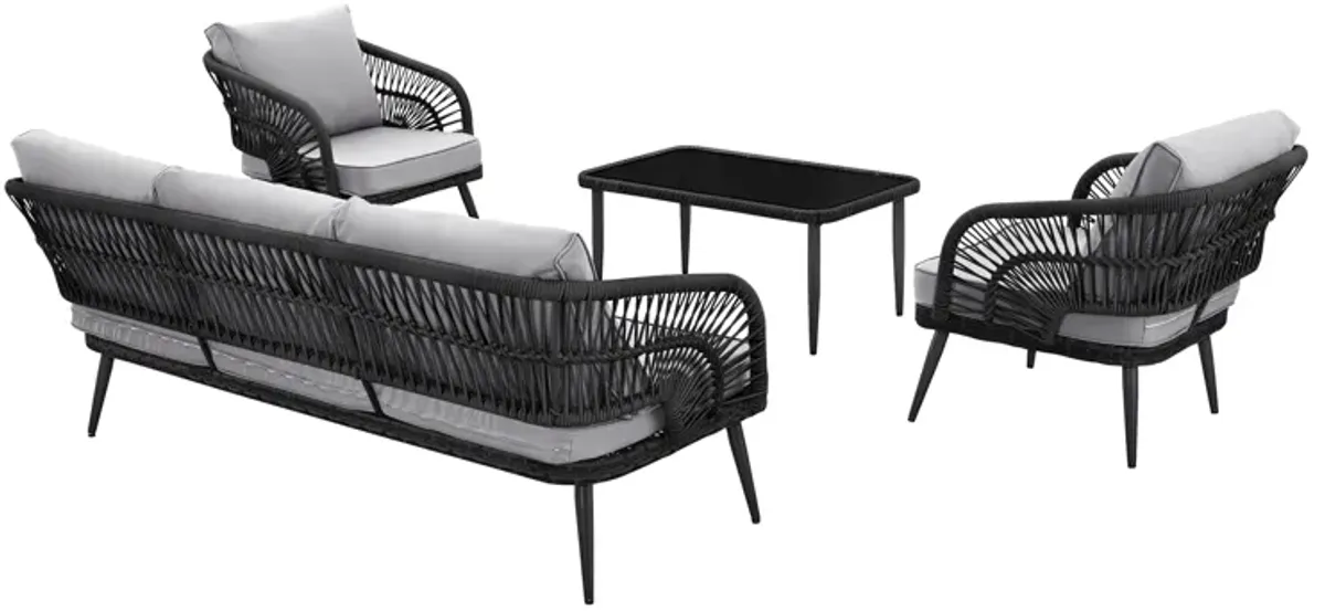 Inspired Home Arsema  Outdoor 4pc Seating Group