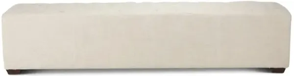 World Interiors Arabella 58-Inch Beige Linen Bench with Diamond Stitched Detailing