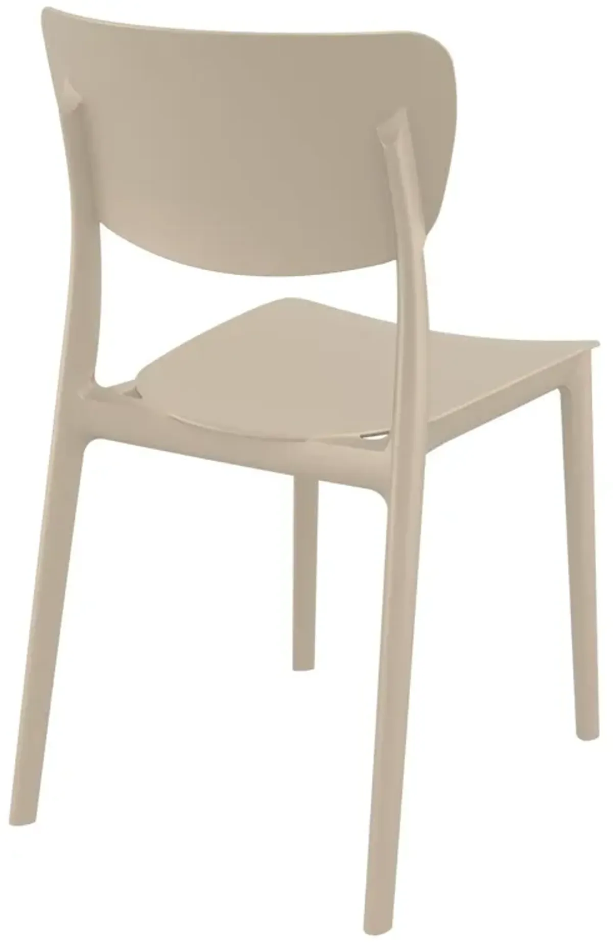 33" White Solid Stackable Patio Dining Chair