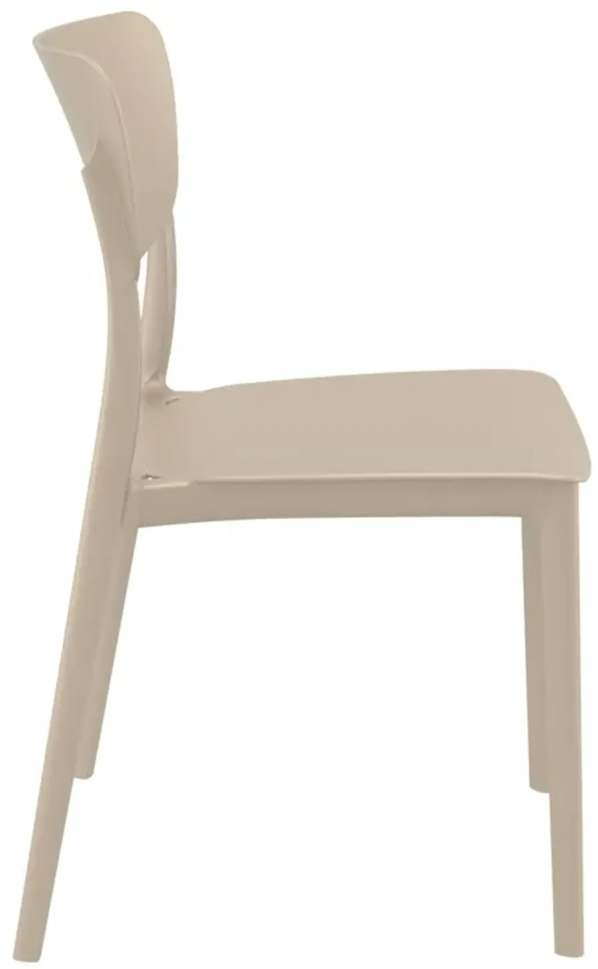 33" White Solid Stackable Patio Dining Chair