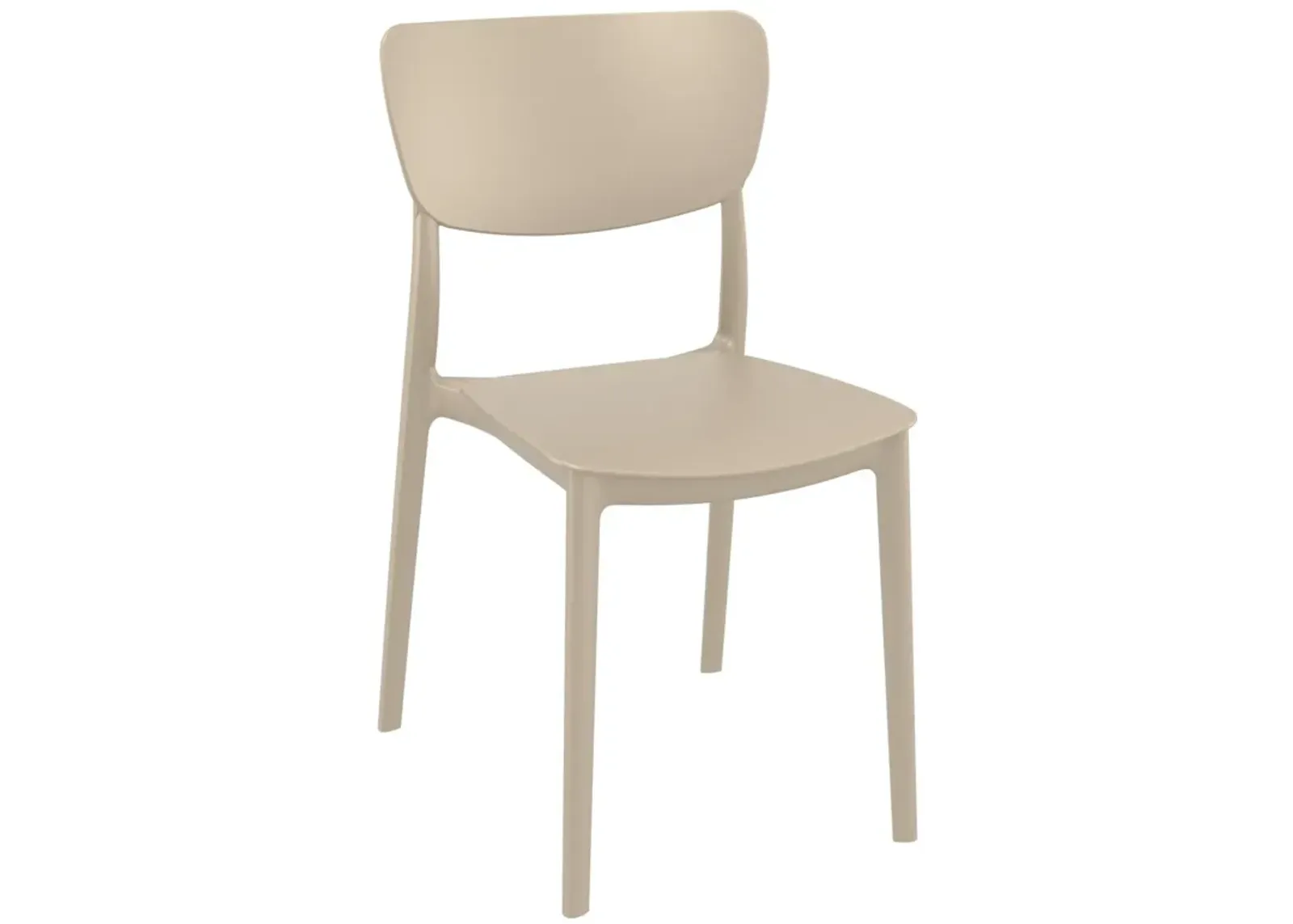 33" White Solid Stackable Patio Dining Chair