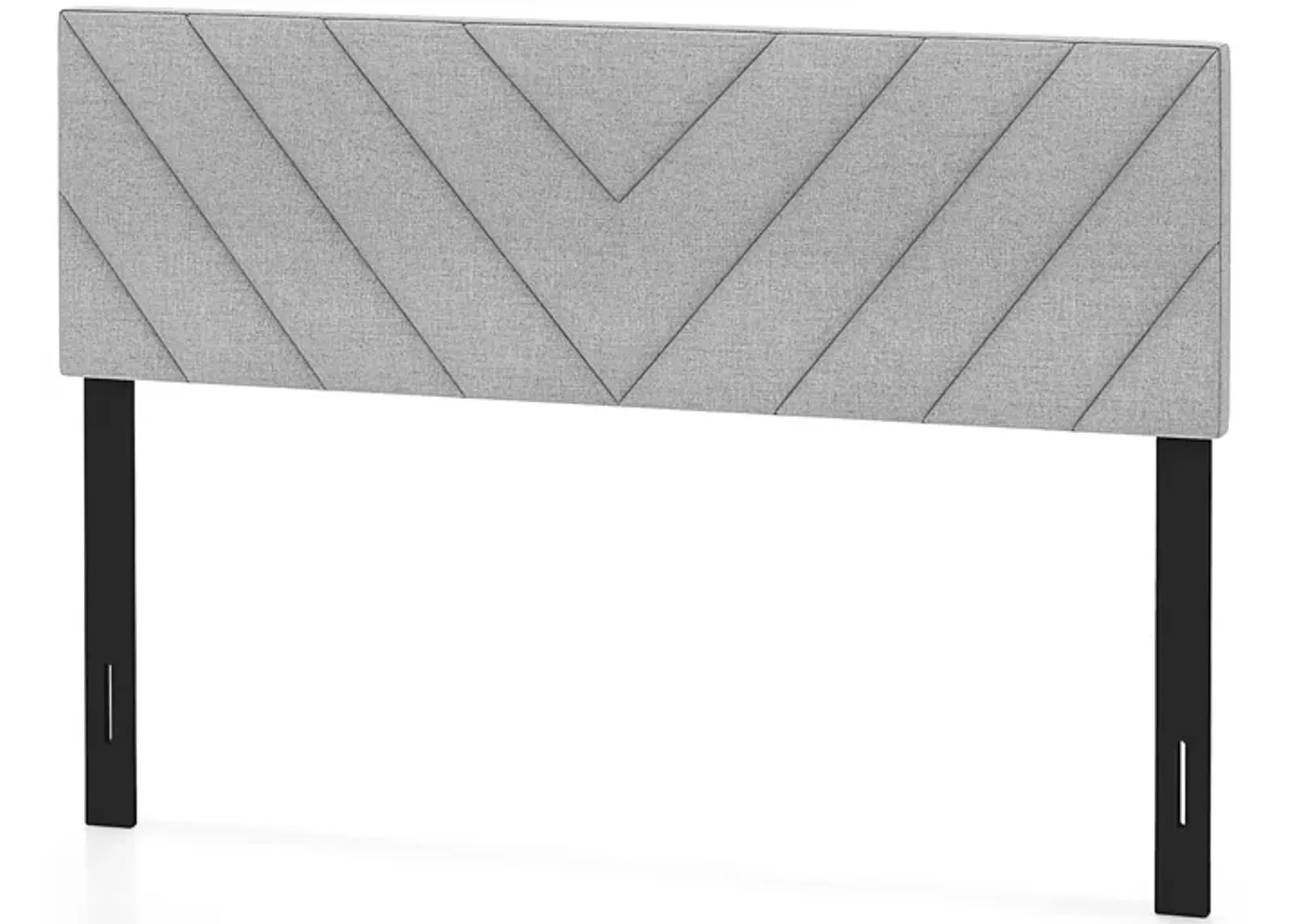 Linen Upholstered Headboard for Full and Queen Size Bed Frames-Gray