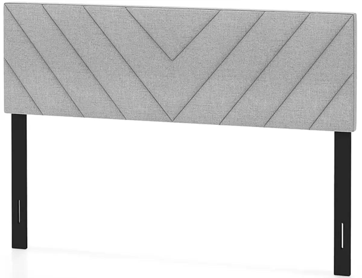 Linen Upholstered Headboard for Full and Queen Size Bed Frames-Gray