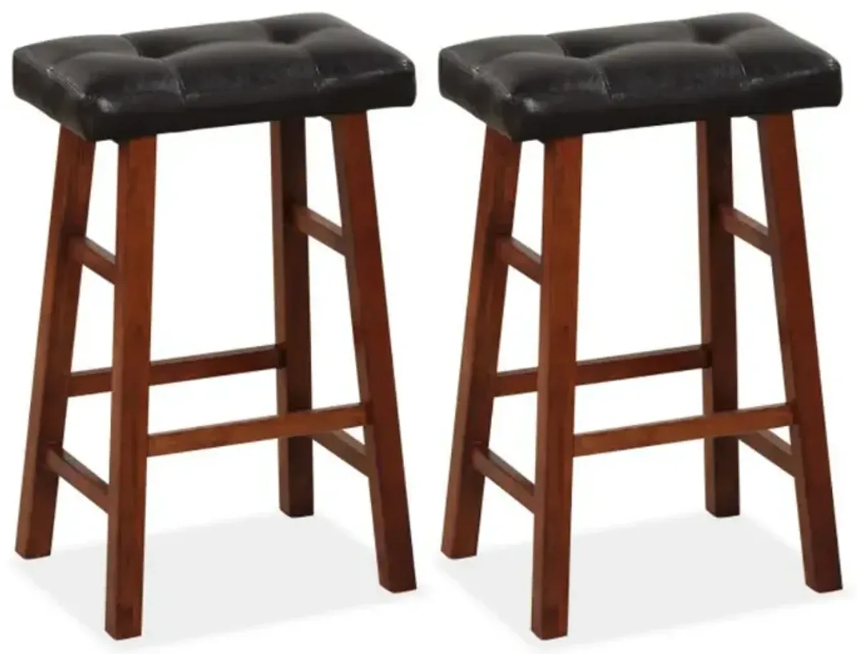 Set of 2 Modern Backless Bar Stools with Padded Cushion-29 inches