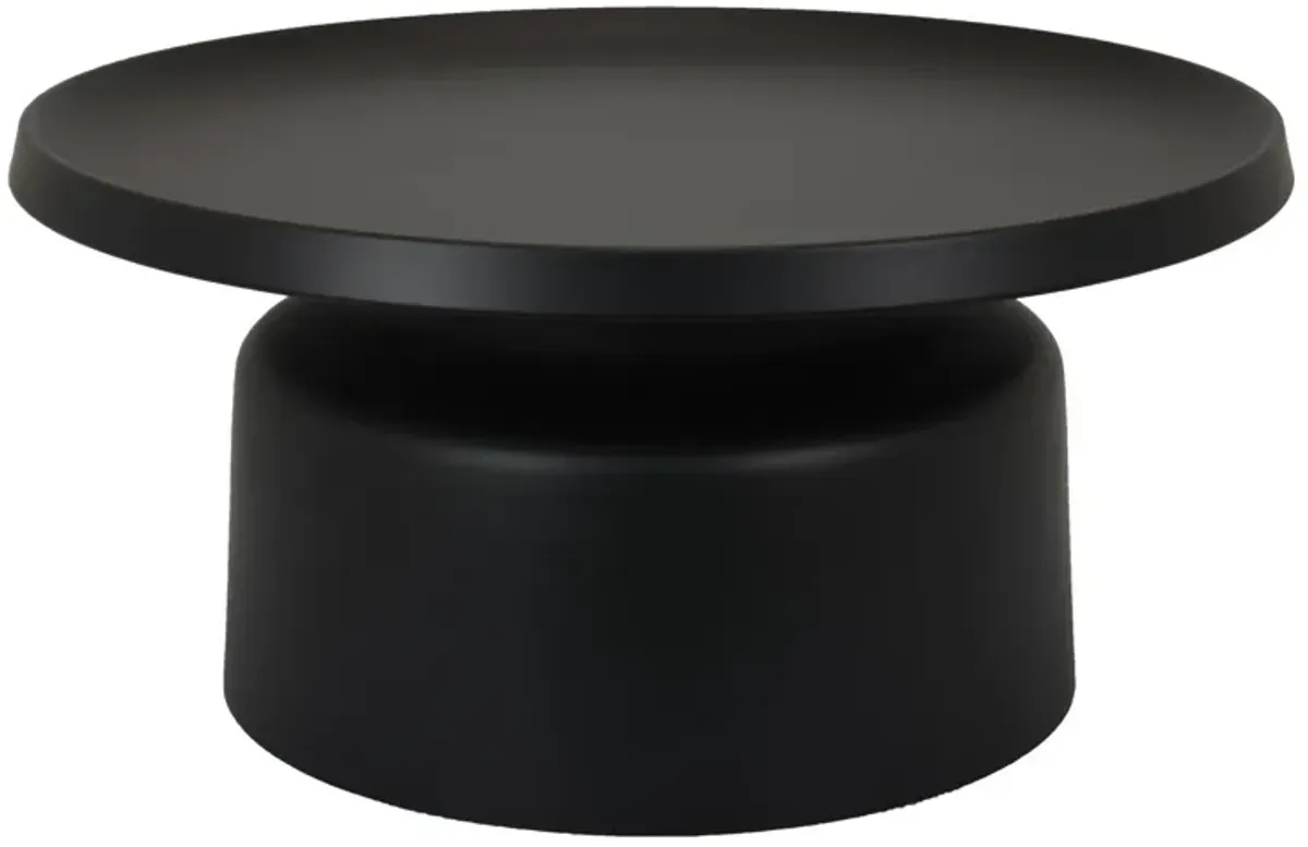 Ricca Plant Stand Table, Black Metal, Round 29 Inch Top, Pedestal Base - Benzara