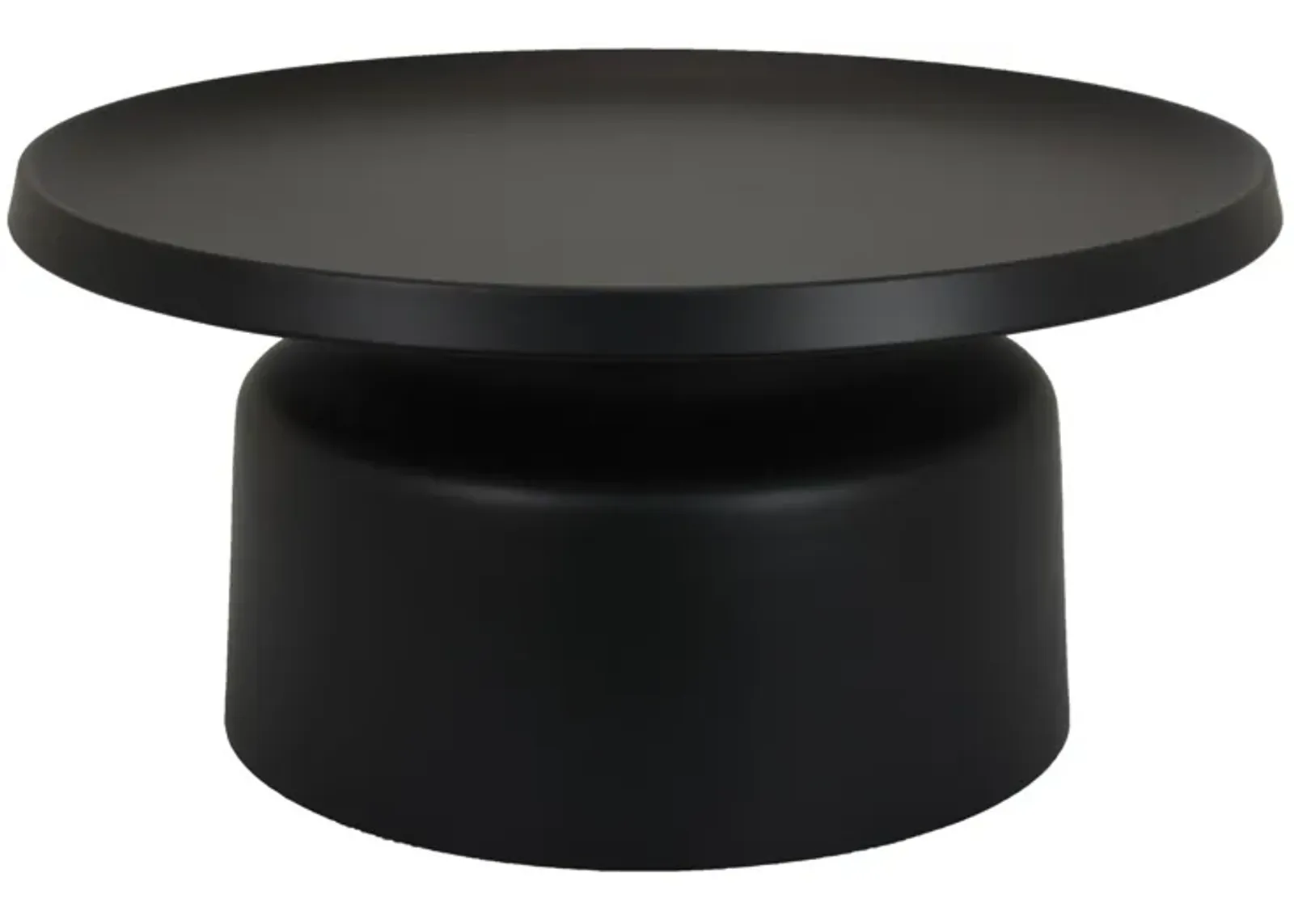 Ricca Plant Stand Table, Black Metal, Round 29 Inch Top, Pedestal Base - Benzara