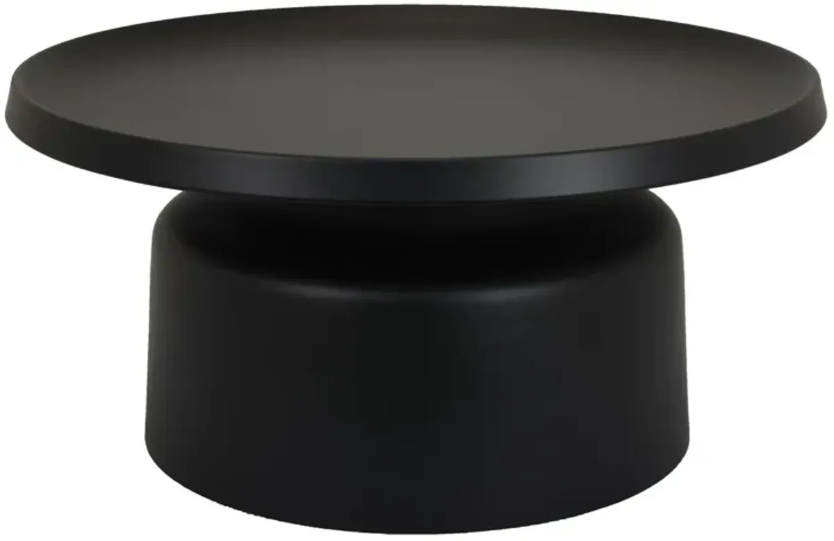 Ricca Plant Stand Table, Black Metal, Round 29 Inch Top, Pedestal Base - Benzara