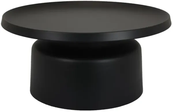 Ricca Plant Stand Table, Black Metal, Round 29 Inch Top, Pedestal Base - Benzara