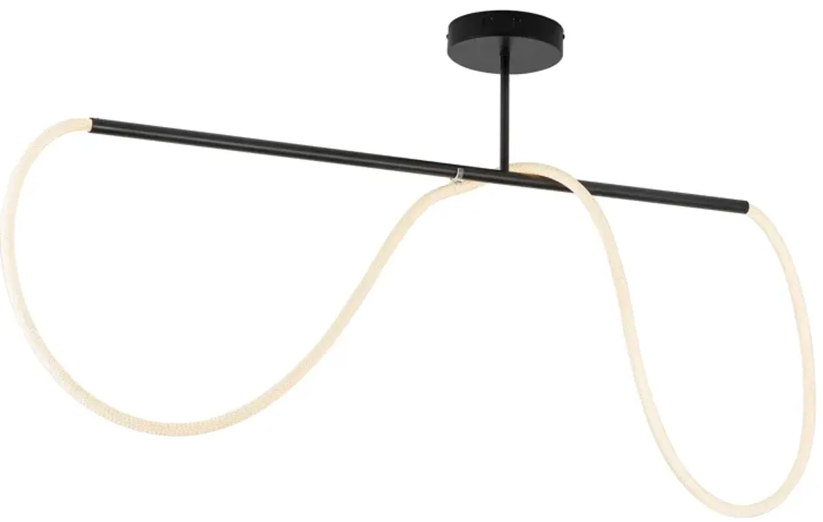 Alessio Contemporary Minimalist 360 Adjustable Silicone Neon Rope Dimmable Linear Integrated LED Flush Mount