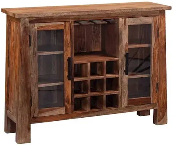 Porter Designs Kalispell Solid Sheesham Wood Dining Table, Brown