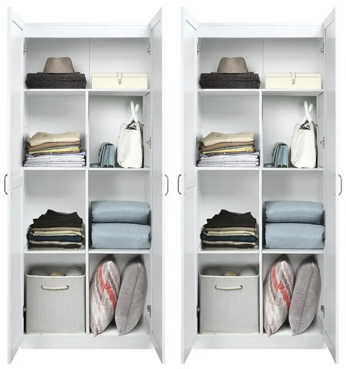 Hopkins White Storage Closet (Set of 2)