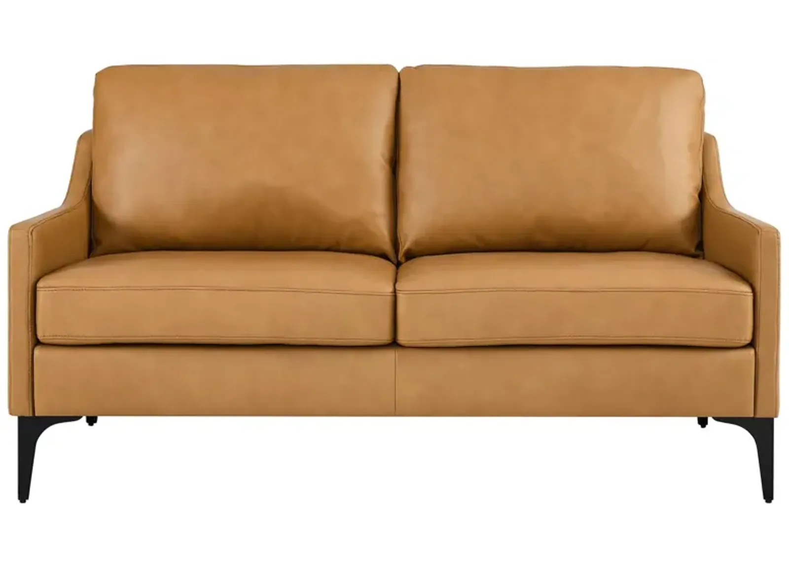 Corland Leather Loveseat Brown