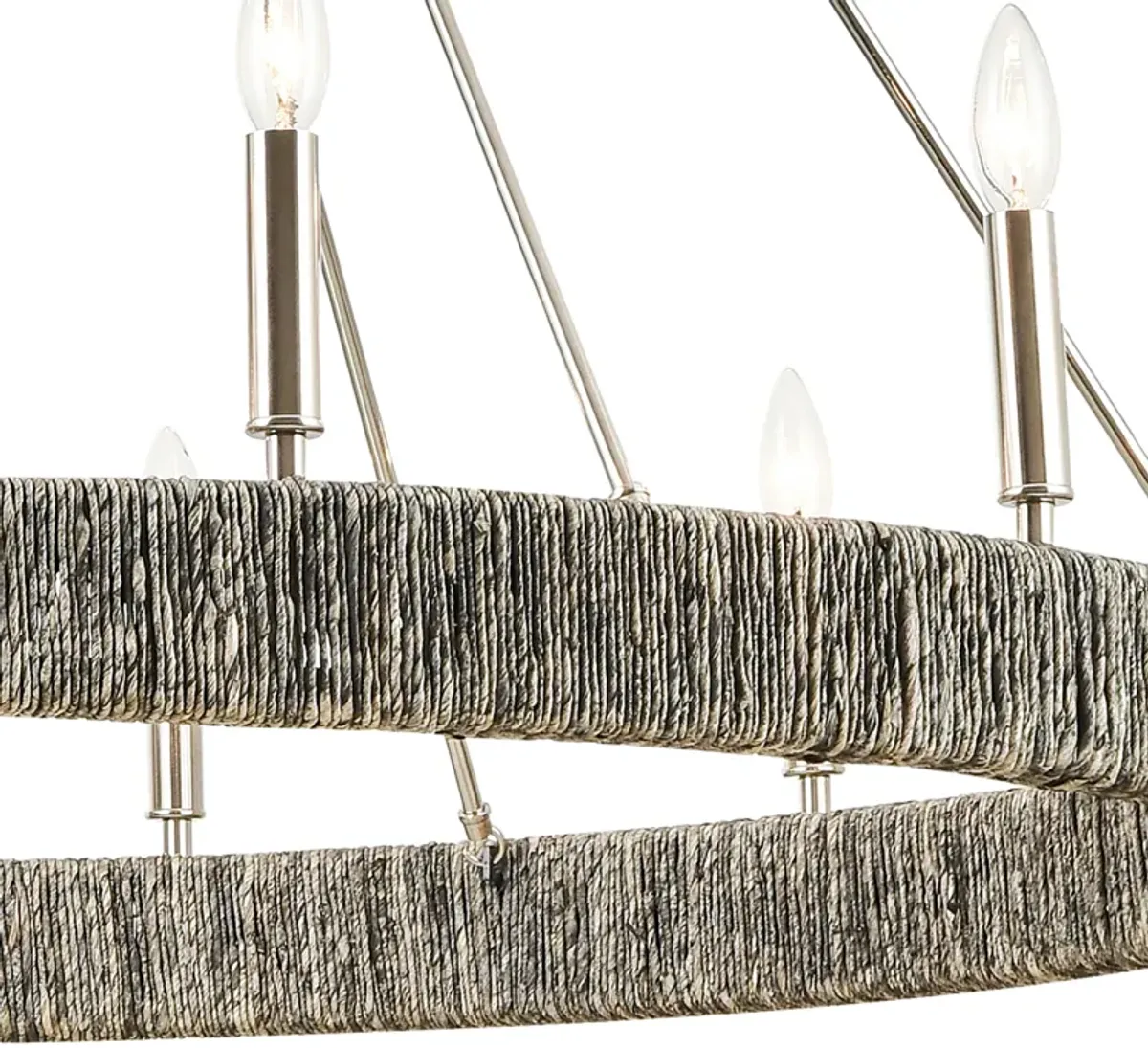 Abaca 48" Wide 12-Light Chandelier in Silver